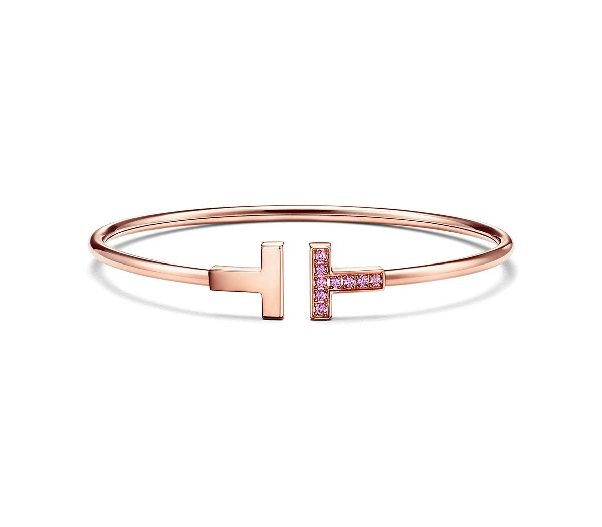 Tiffany T Pink Gold Pink Cubic Zirconia Bracelet