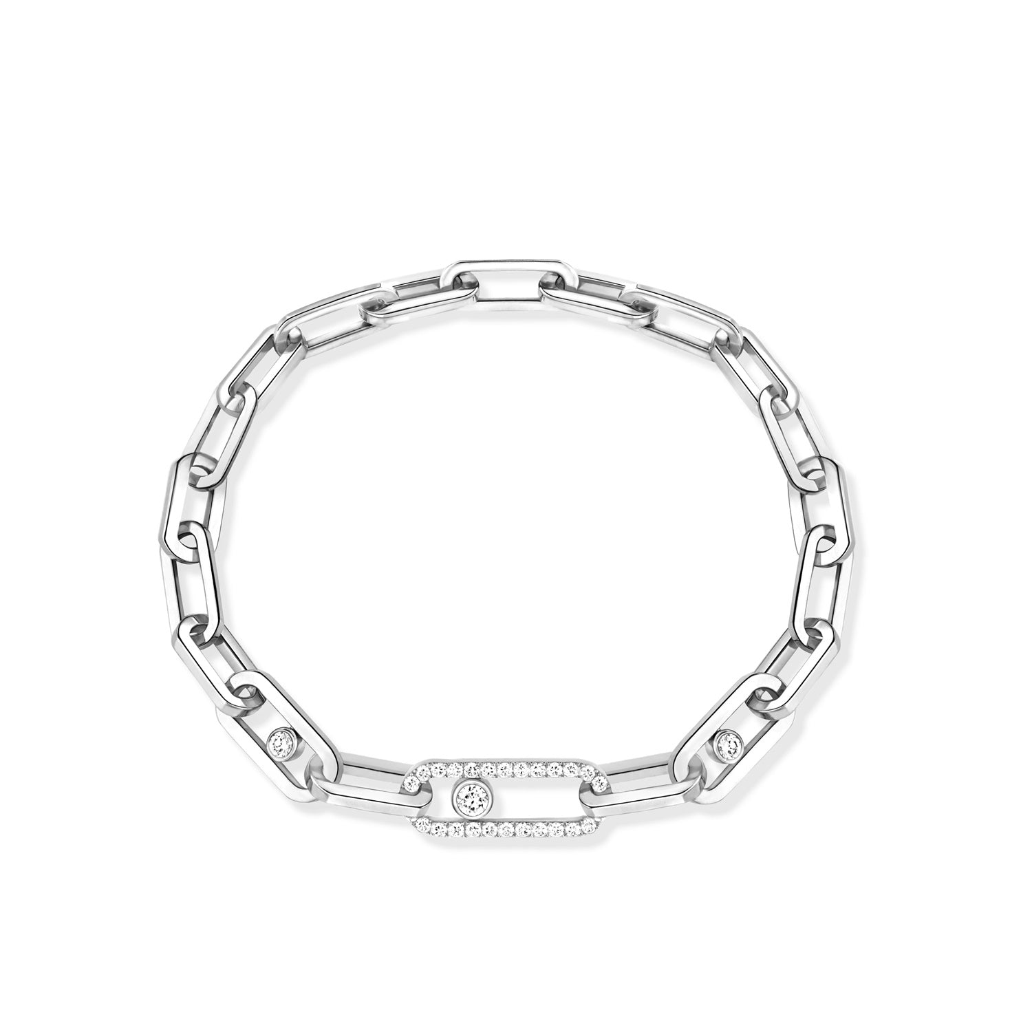 Messika Move Chain Link Silver Cubic Zirconia Bracelet