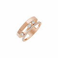 Messika Move Romane Pink Gold and Silver Cubic Zirconia Ring