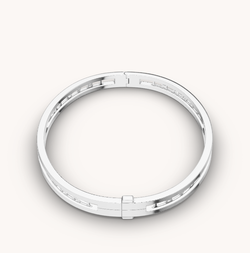 Bvlgari Zero 1 Spiral Logo Silver Bracelet