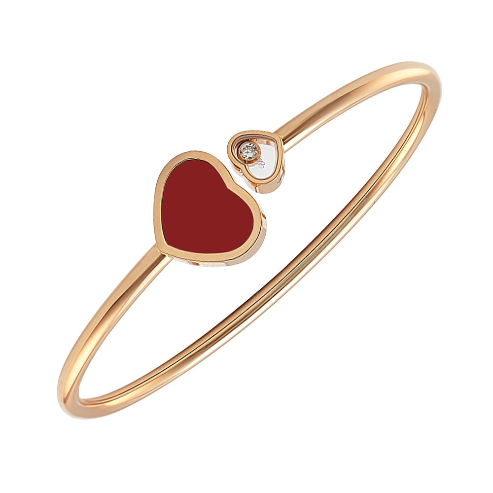 Chopard Happy Heart Bracelet Pink Gold Cubic Zirconia