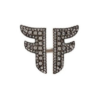 Fendi FF Logo Gold Diamond Ring