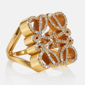 Dior Annagram Cubic Zirconia Paved Gold Ring