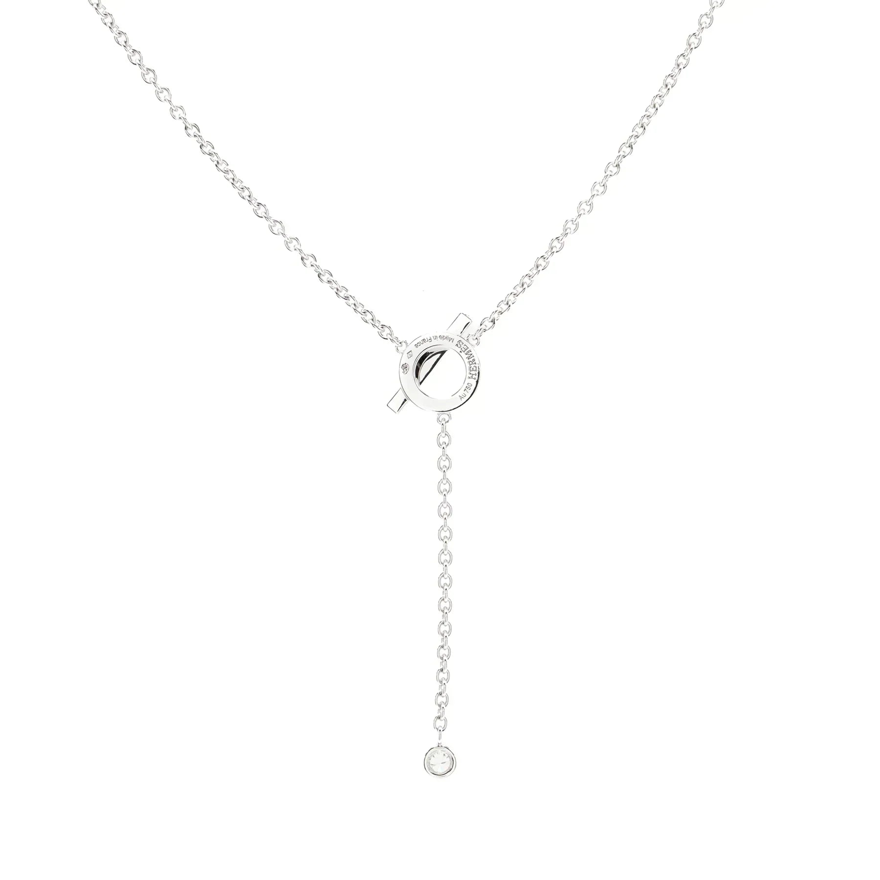 Hermes Finesse Silver Cubic Zirconia Necklace