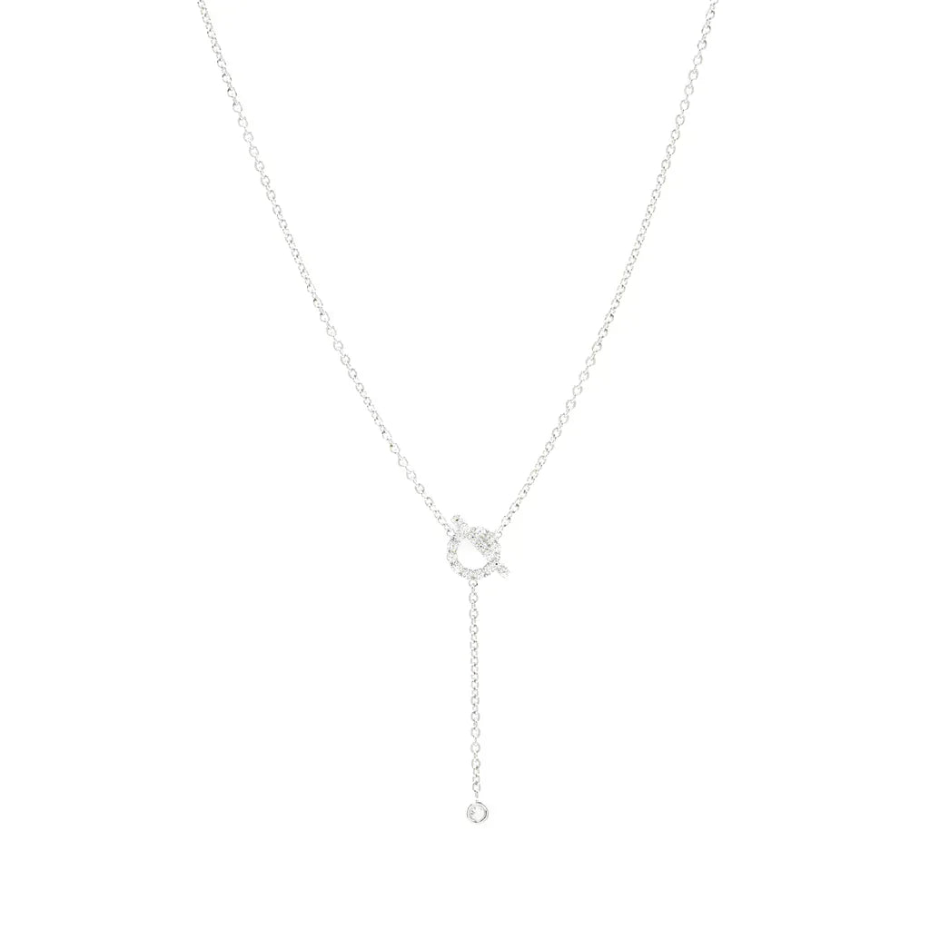 Hermes Finesse Silver Cubic Zirconia Necklace