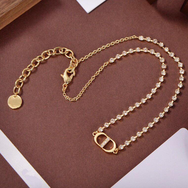 Dior CD Necklace Gold Diamond