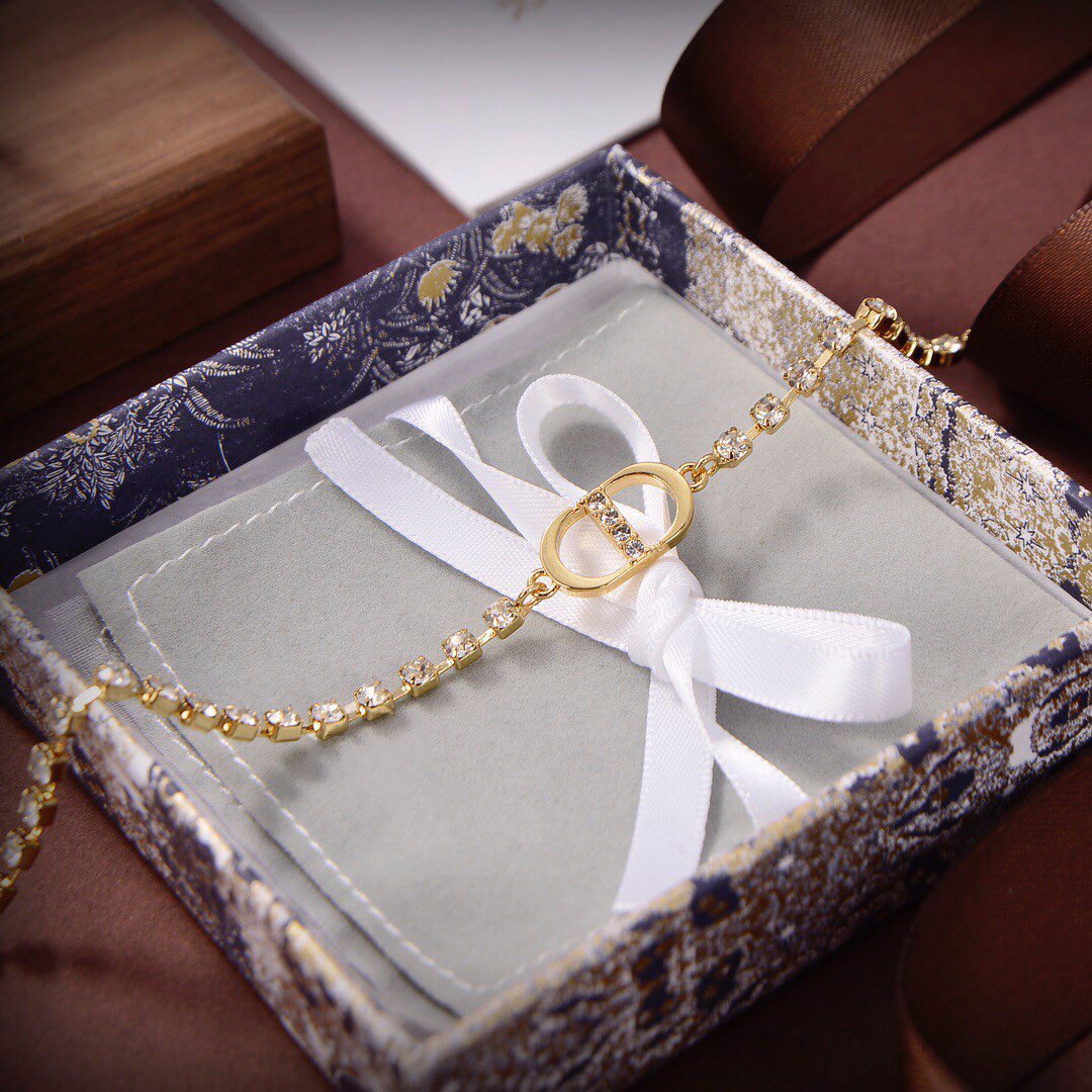 Dior CD Necklace Gold Diamond