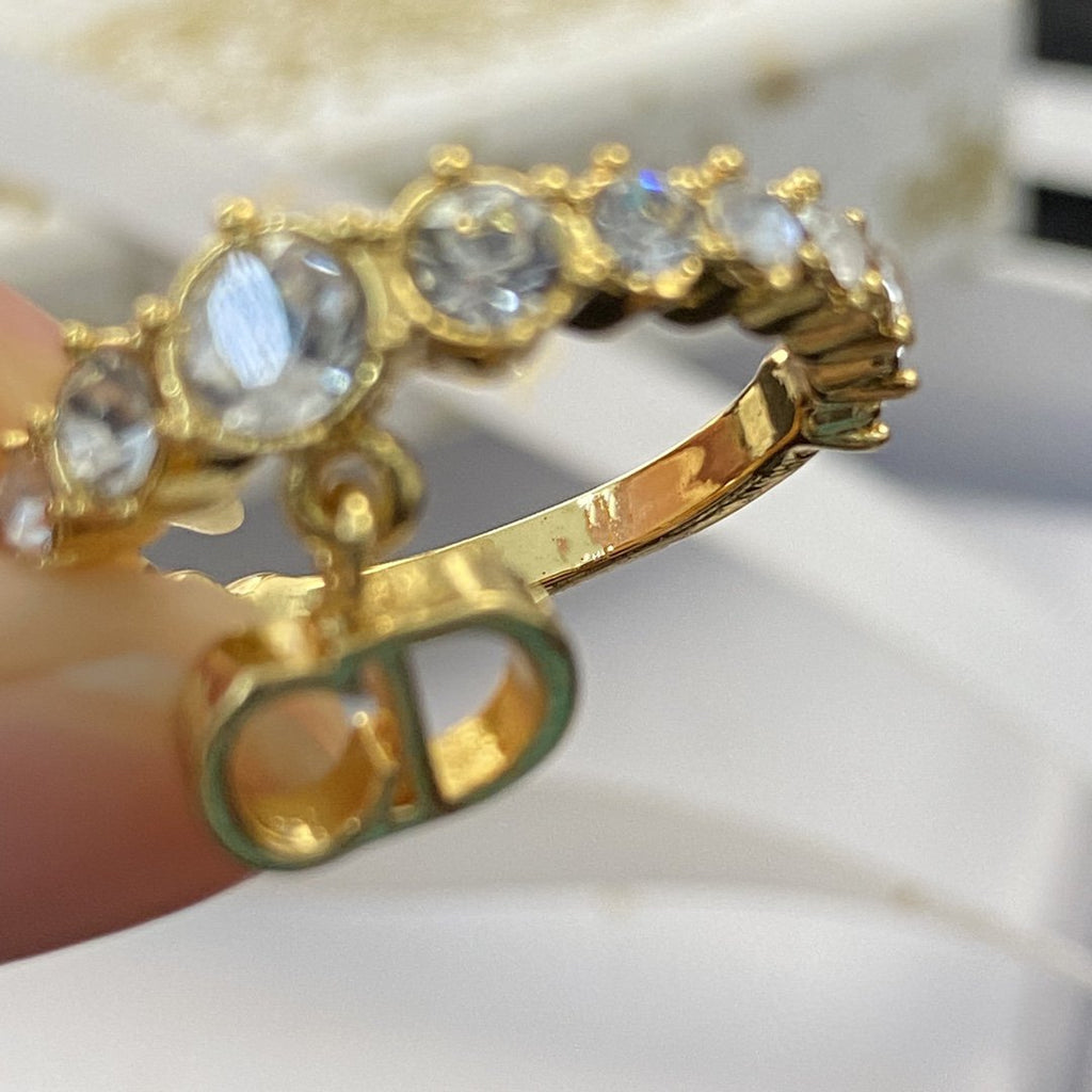 Dior CD Ring Gold Cubic Zirconia