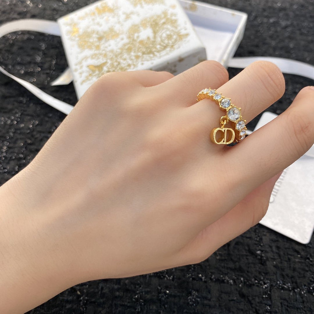 Dior CD Ring Gold Cubic Zirconia