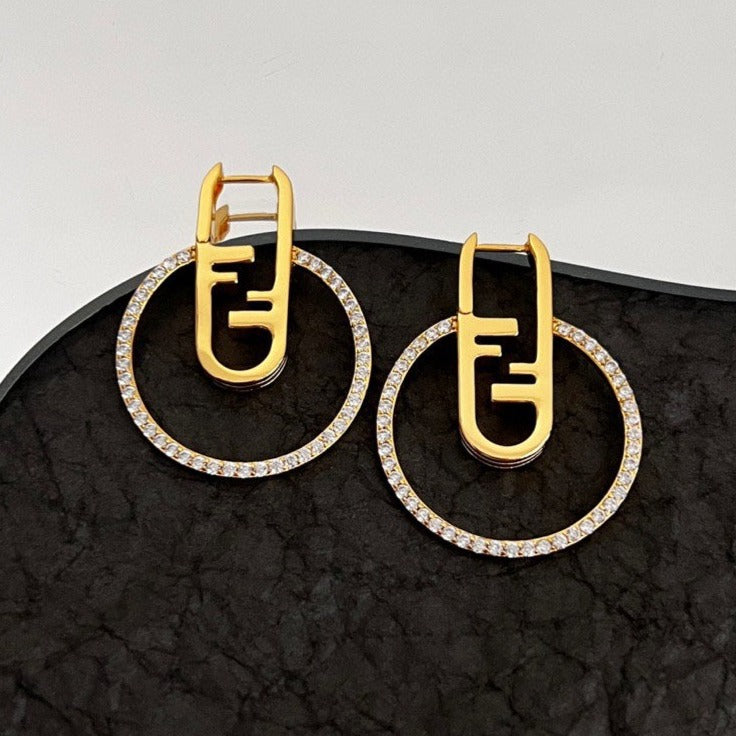 Fendi O’Lock Gold Diamond Earrings