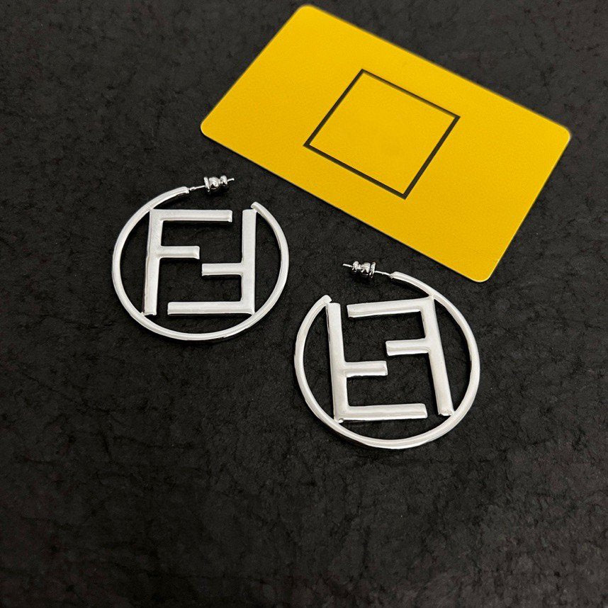 Fendi Double F Silver Earrings
