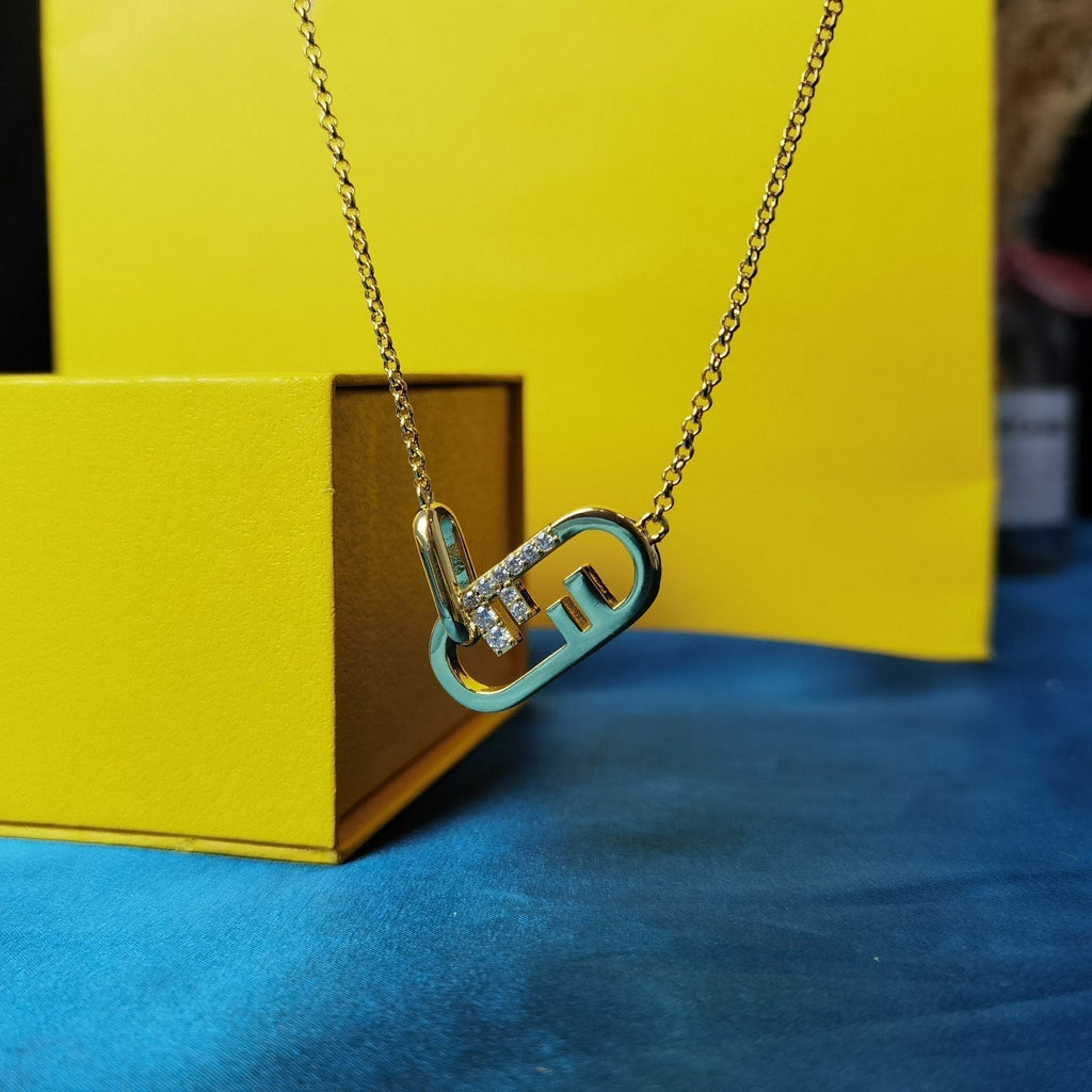 Fendi O'Lock Gold Diamond Necklace