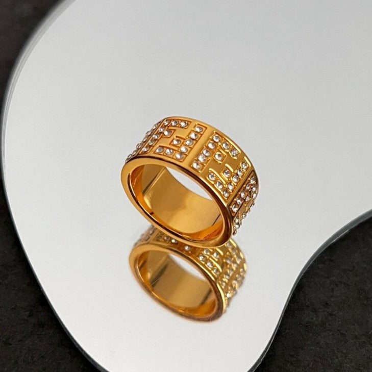 Fendi FF Ring Gold Diamond