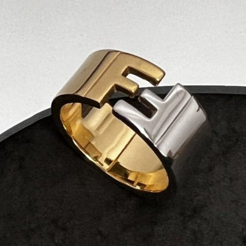 Fendi FF Ring Silver Gold