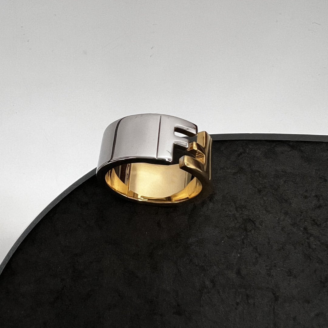 Fendi FF Ring Silver Gold