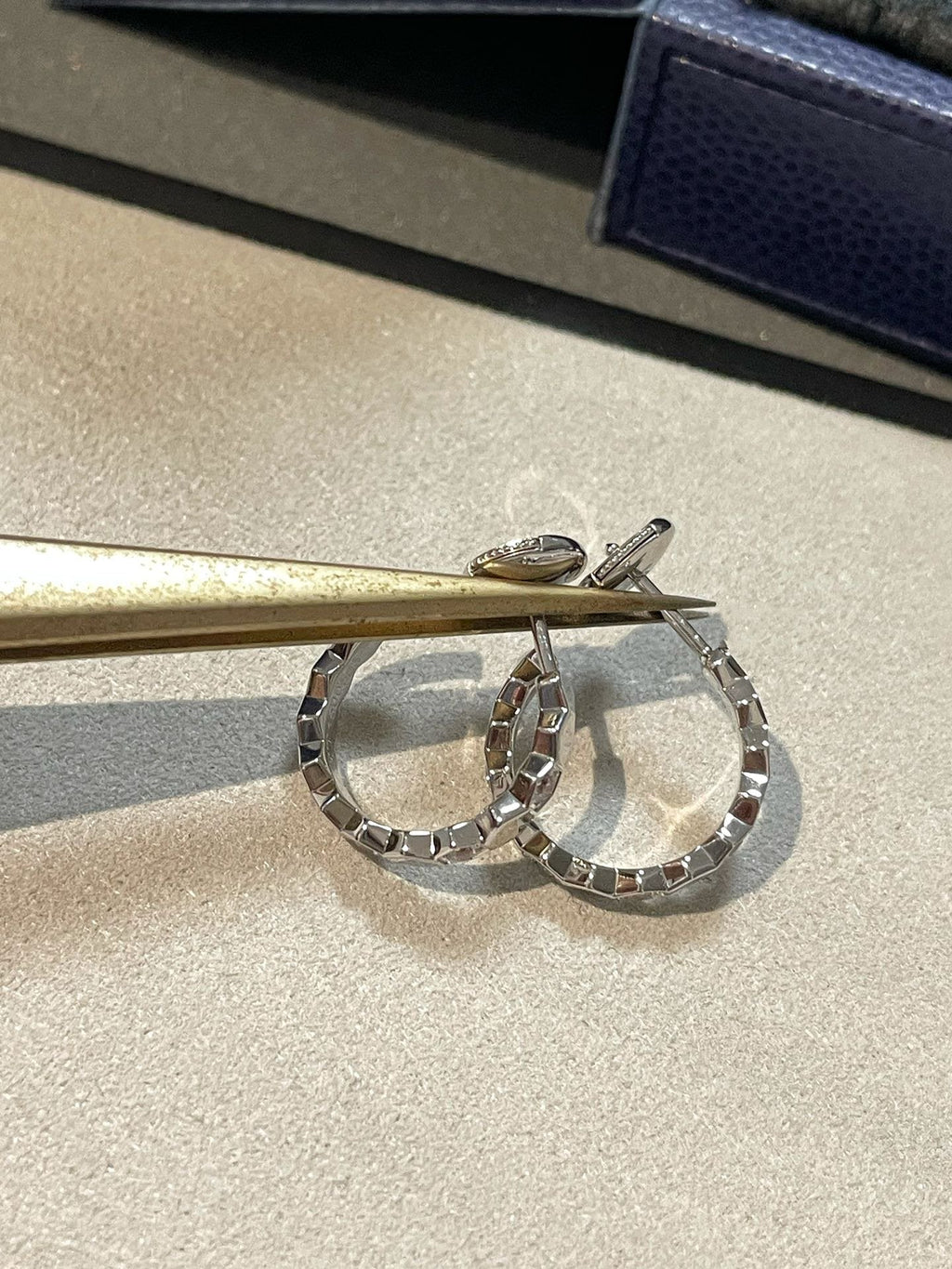 Chaumet Honee Silver Cubic Zirconia Hoop Earrings