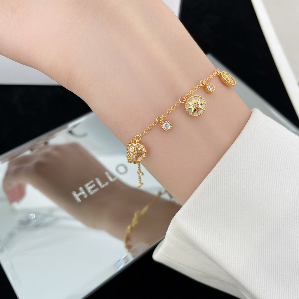 Dior Lucky Star 5 Motif 6 Cubic Zirconia Bracelet