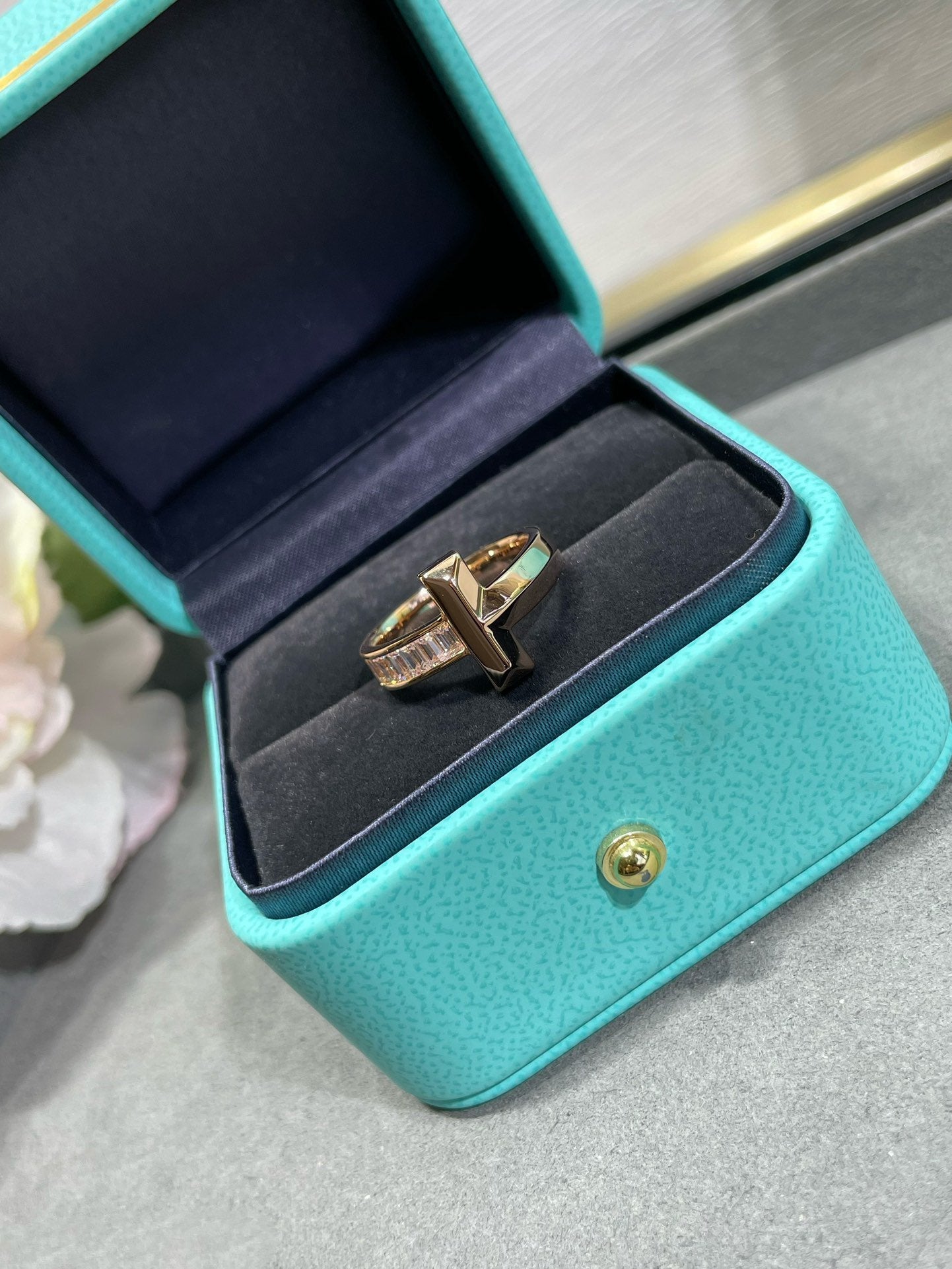 Tiffany T1 Wide 4.5MM Cubic Zirconia Ring