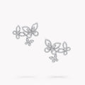 Graff Triple Butterfly Sihouette Silver Diamond Earrings