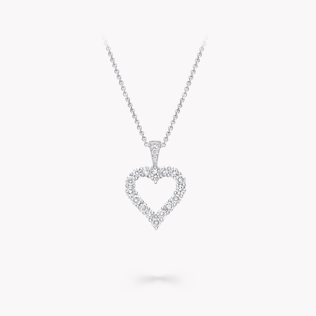 Graff Heart Silhouette Silver Cubic Zirconia Necklace