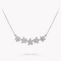 Graff Wild Flower Silver Cubic Zirconia Line Necklace