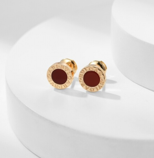 Bvlgari Pink Gold Stud Earrings