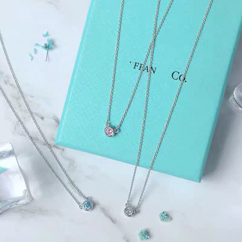 Tiffany Elsa Peretti Series Single Cubic Zirconia Simple Necklace