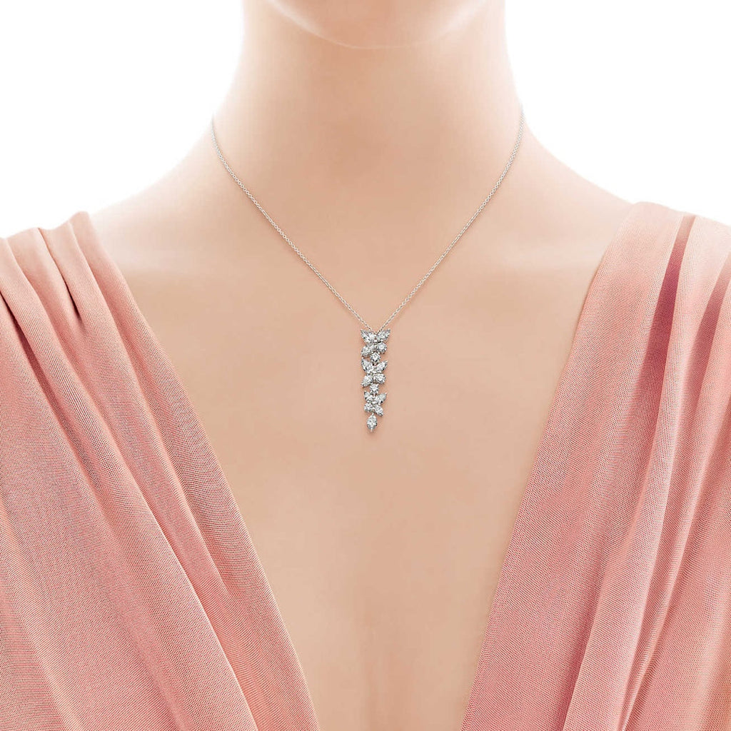 Tiffany Mixed Cluster Cubic Zirconia Drop Pendant
