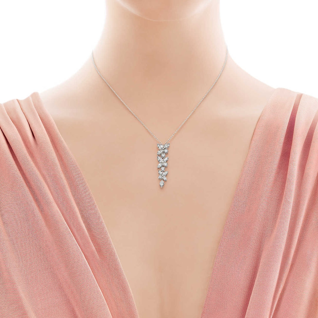 Tiffany Mixed Cluster Cubic Zirconia Drop Pendant