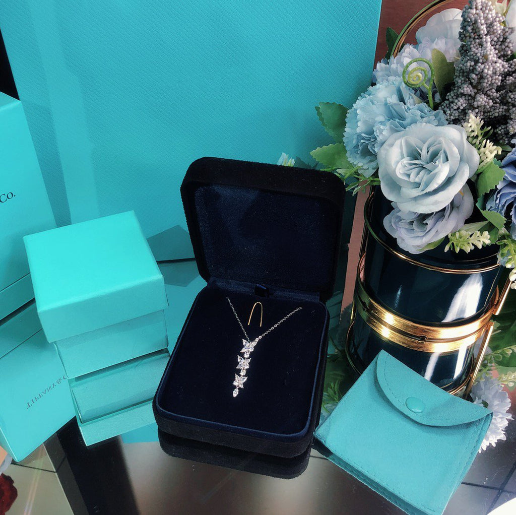 Tiffany Mixed Cluster Cubic Zirconia Drop Pendant