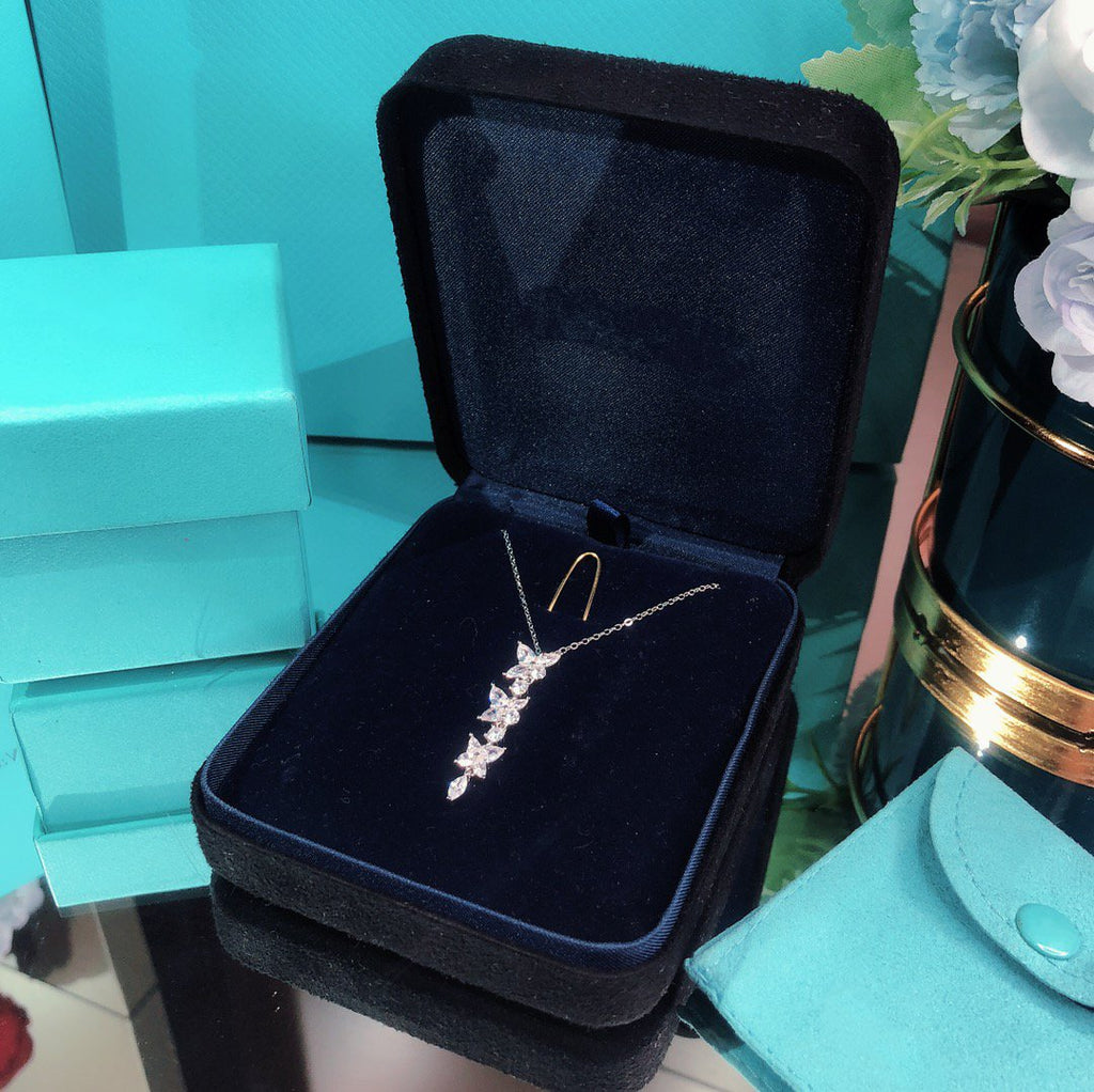 Tiffany Mixed Cluster Cubic Zirconia Drop Pendant