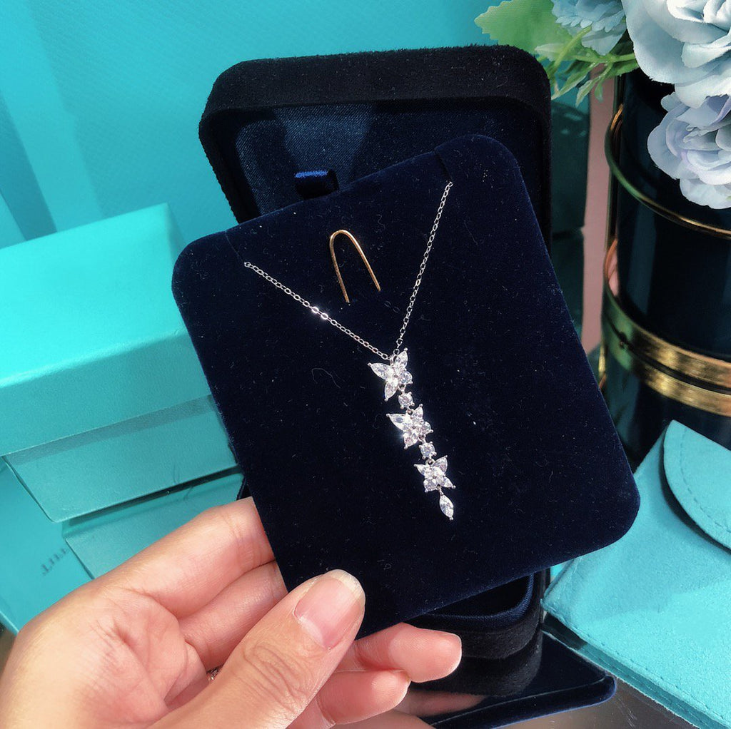 Tiffany Mixed Cluster Cubic Zirconia Drop Pendant