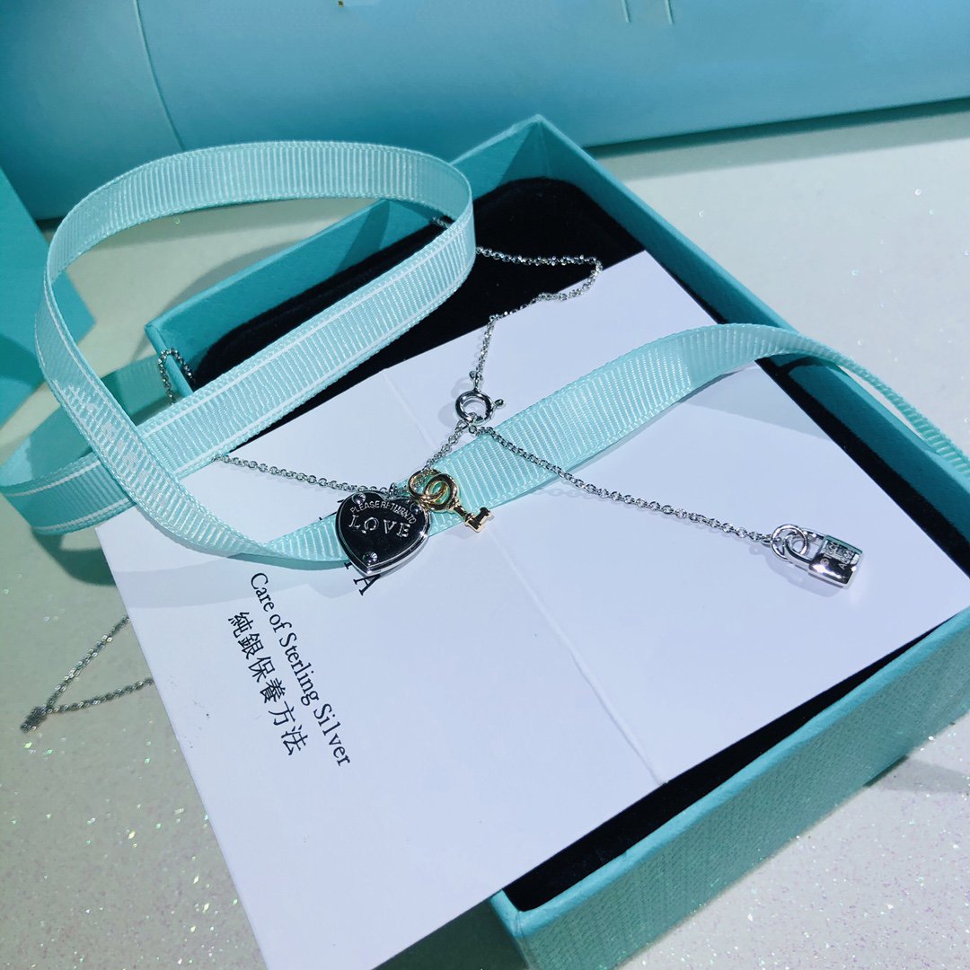 Tiffany Love Heart Tag Key Necklace