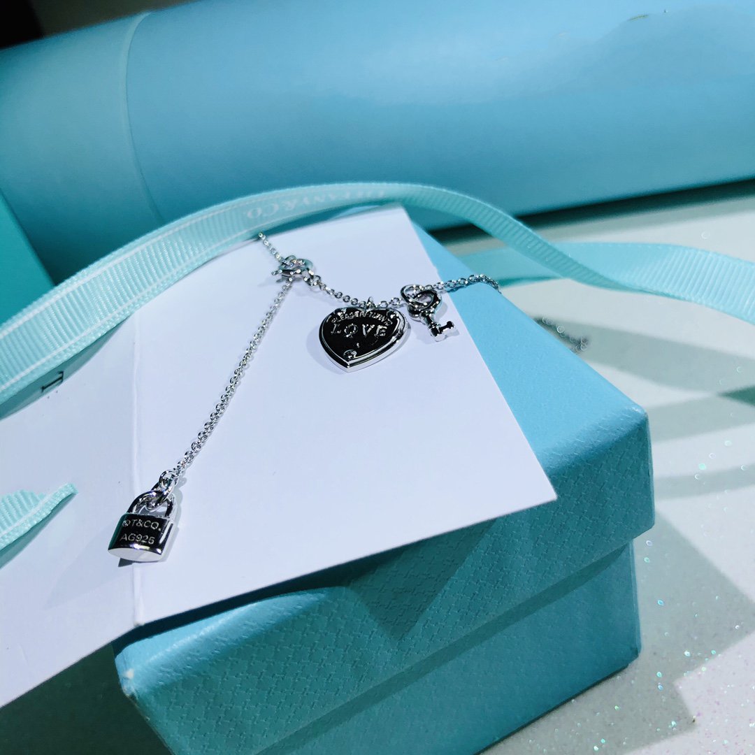Tiffany Love Heart Tag Key Necklace