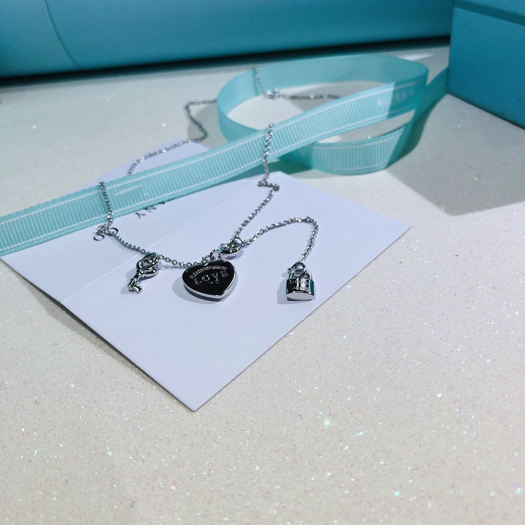 Tiffany Love Heart Tag Key Necklace