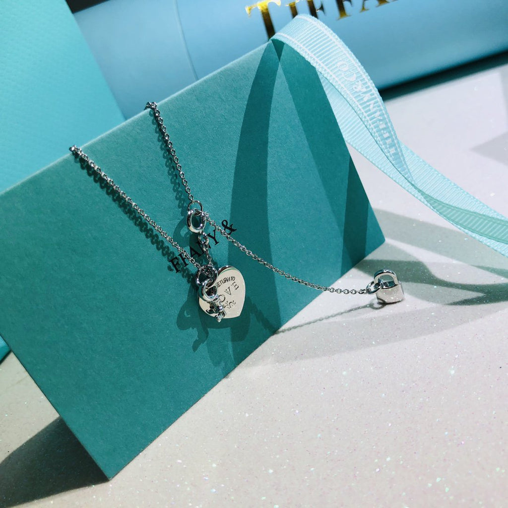 Tiffany Love Heart Tag Key Necklace
