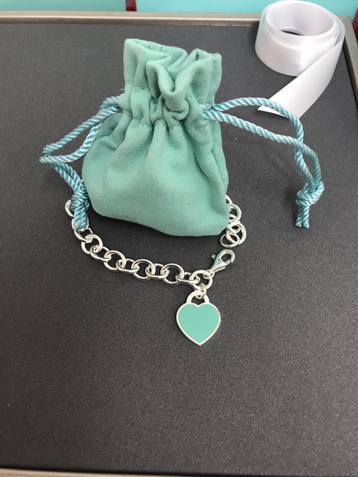 Tiffany Heart Tag Bracelet Silver Medium