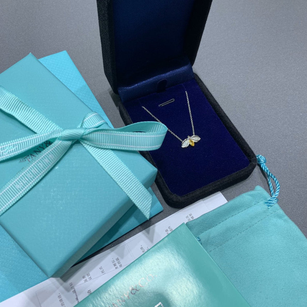 Tiffany Paper Flowers Yellow Cubic Zirconia Firefly Pendant