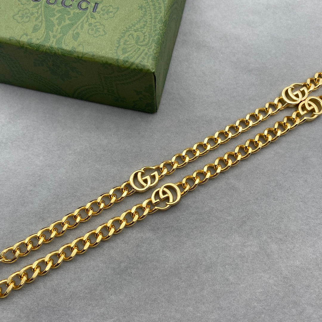 Gucci GG Double G Crystal Necklace