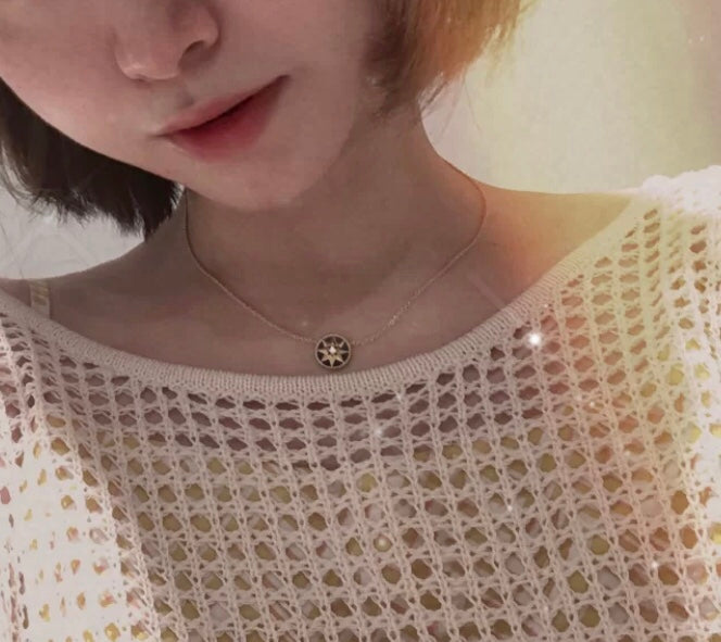 Dior CD Natural Black Onyx Compass Necklace Victoire