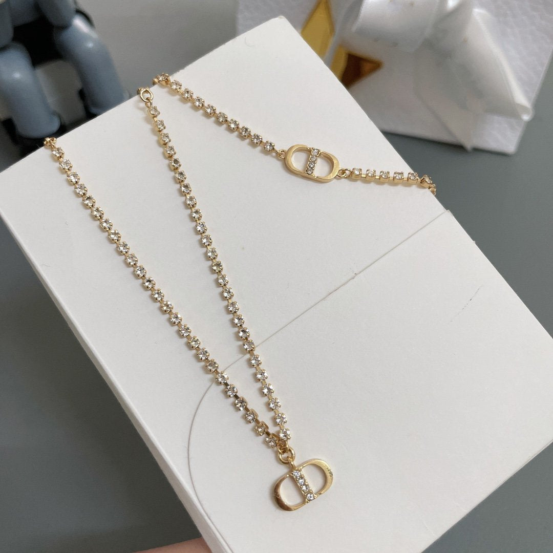 Dior CD Chain Cubic Zirconia Necklace