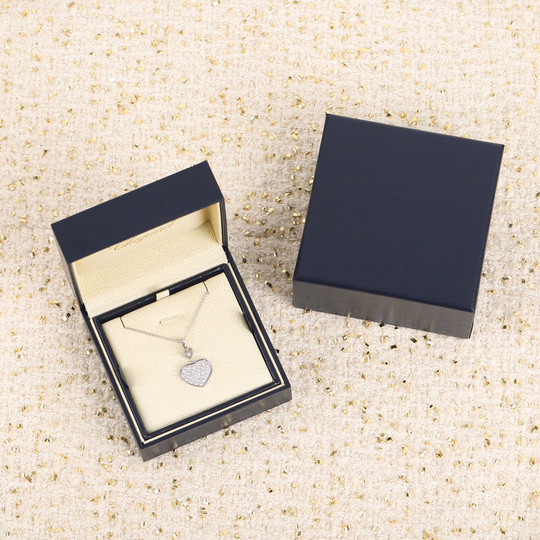 Chopard Happy Heart Necklace Silver Full Cubic Zirconia