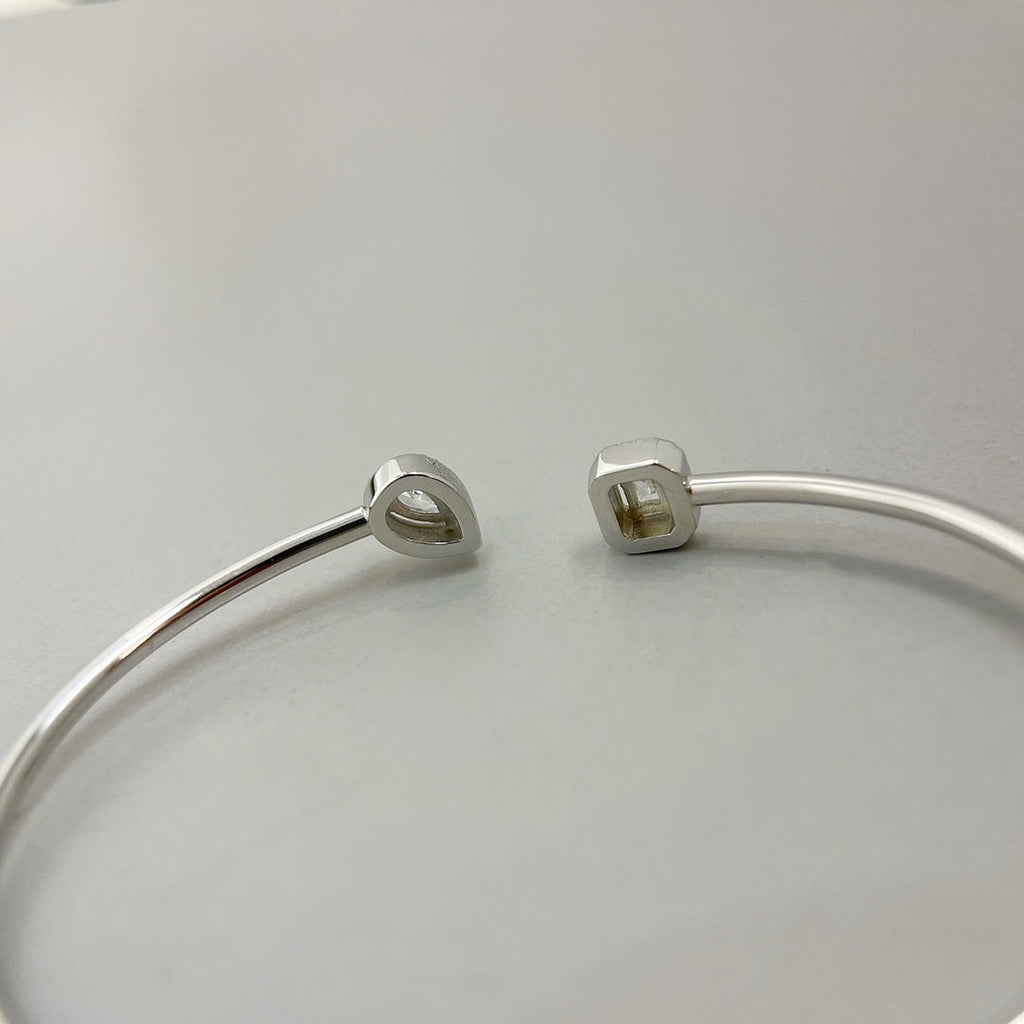 Messika Jonc Flex My Twin Toi & Moi Silver Cubic Zirconia Bracelet