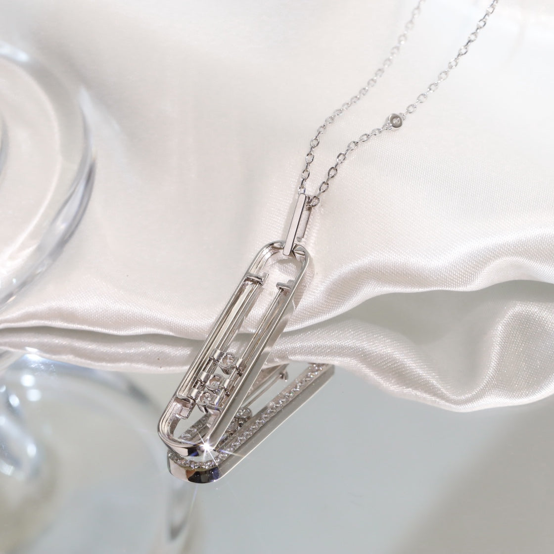 Messika Move 10th PM Silver Cubic Zirconia Necklace