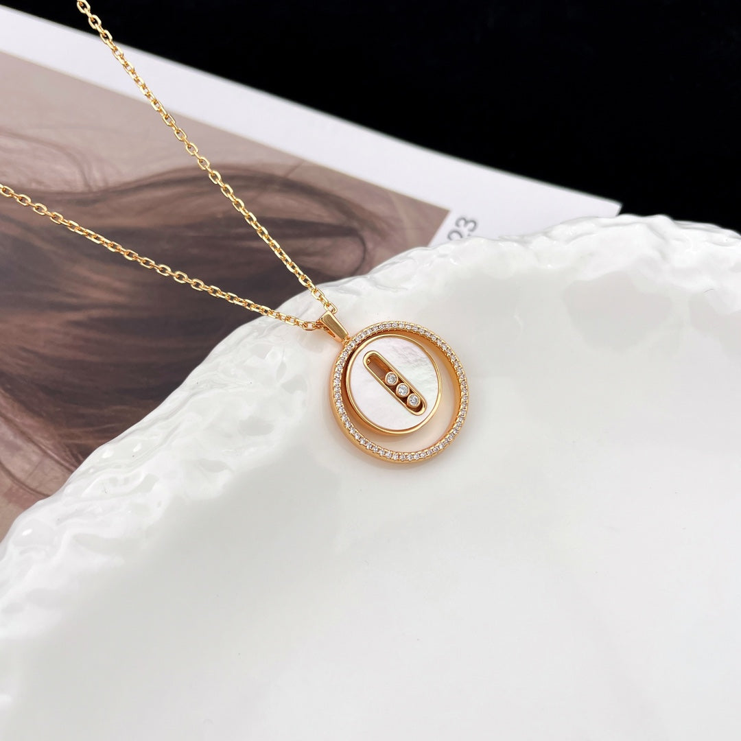 Messika Lucky Move Mm Nacre Blanche Cubic Zirconia Necklace