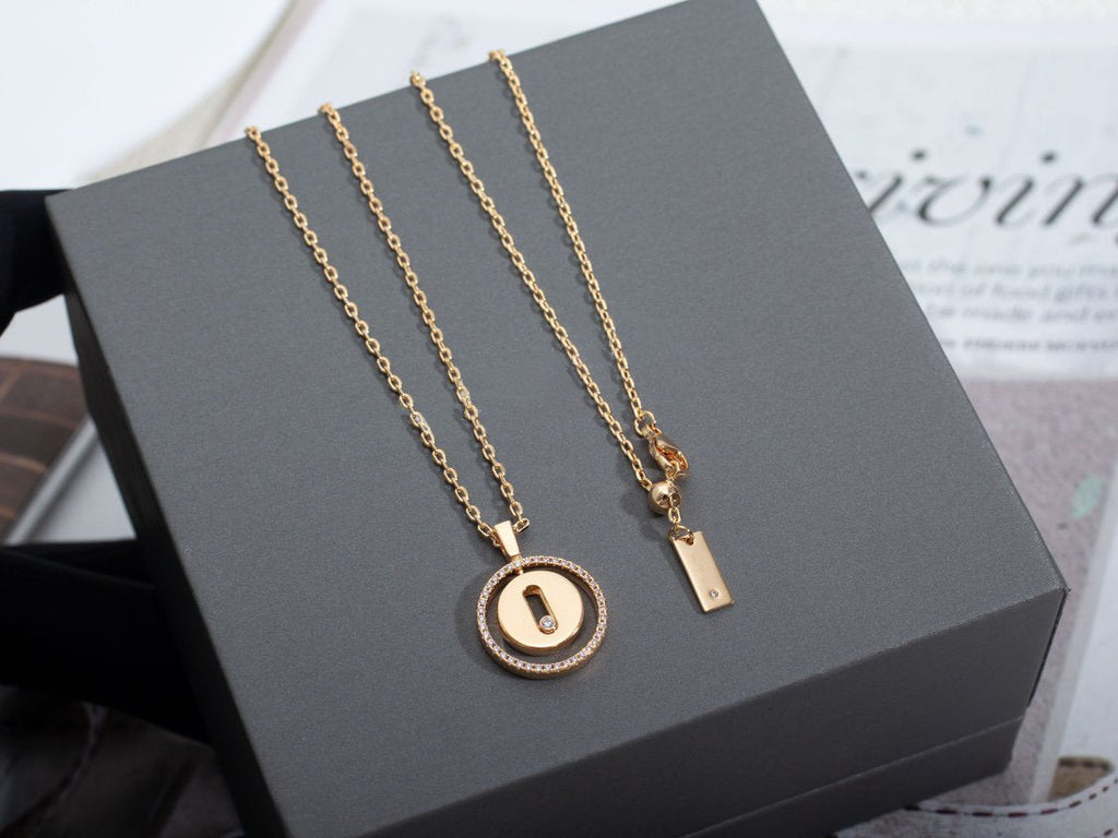 Messika Lucky Move PM Necklace Pink Gold Cubic Zirconia
