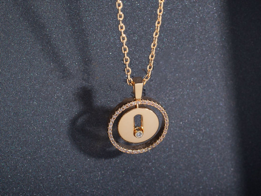 Messika Lucky Move PM Necklace Pink Gold Cubic Zirconia