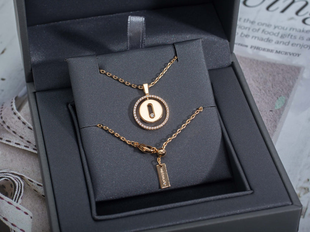 Messika Lucky Move PM Necklace Pink Gold Cubic Zirconia