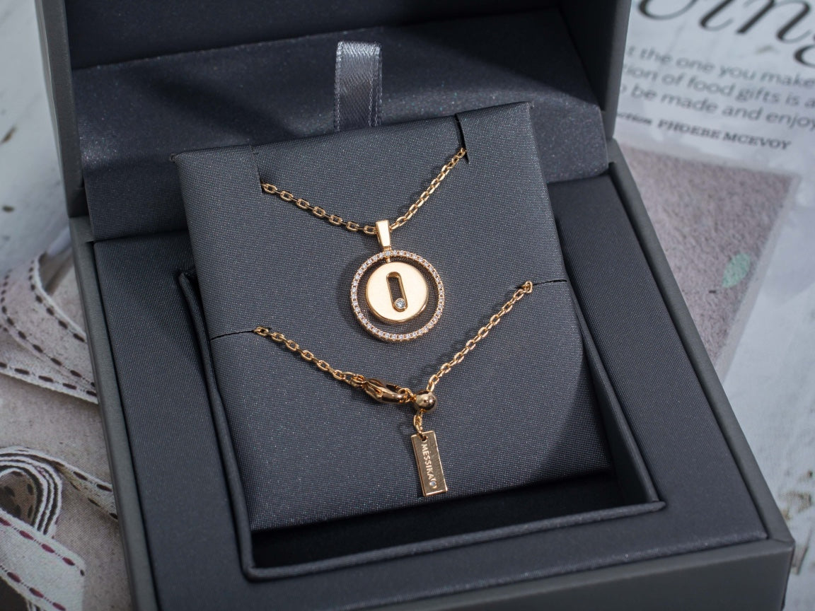 Messika Lucky Move PM Necklace Pink Gold Cubic Zirconia