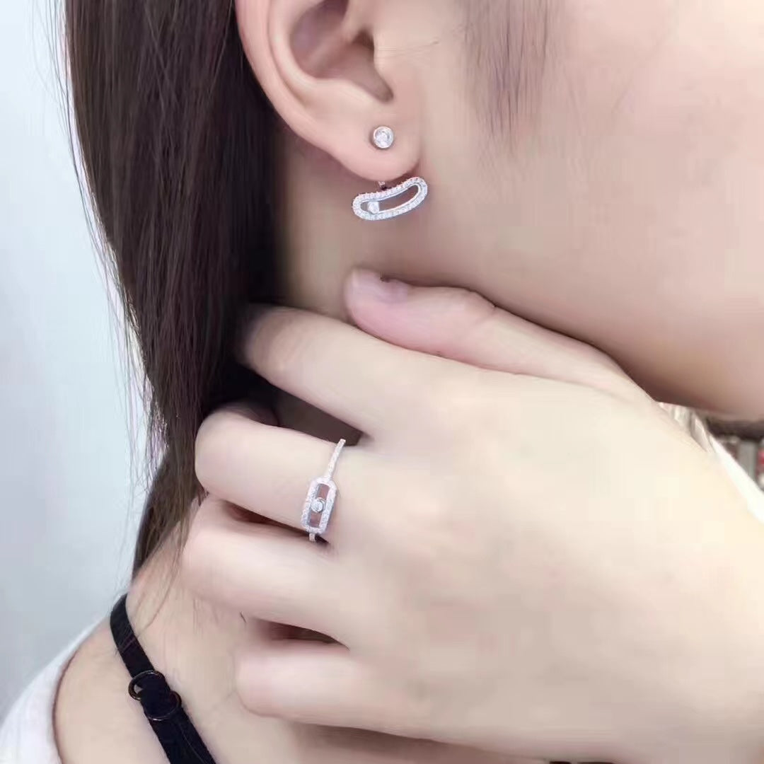 Messika Move Uno Silver Cubic Zirconia Earrings